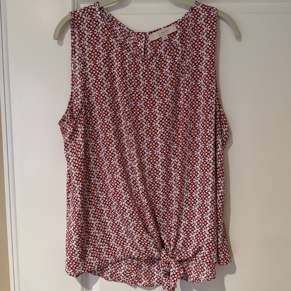 LOFT Sleeveless Print Blouse
